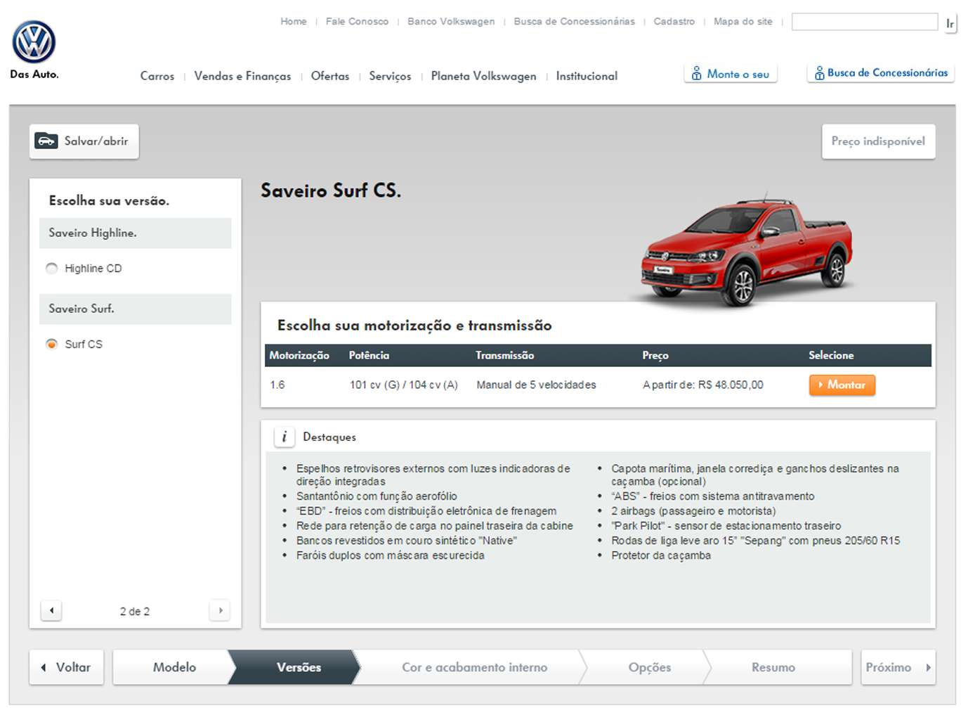 Carros na Web, Volkswagen SAVEIRO G4