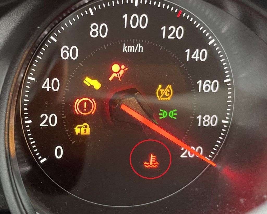 Luz indicativa temperatura do motor
